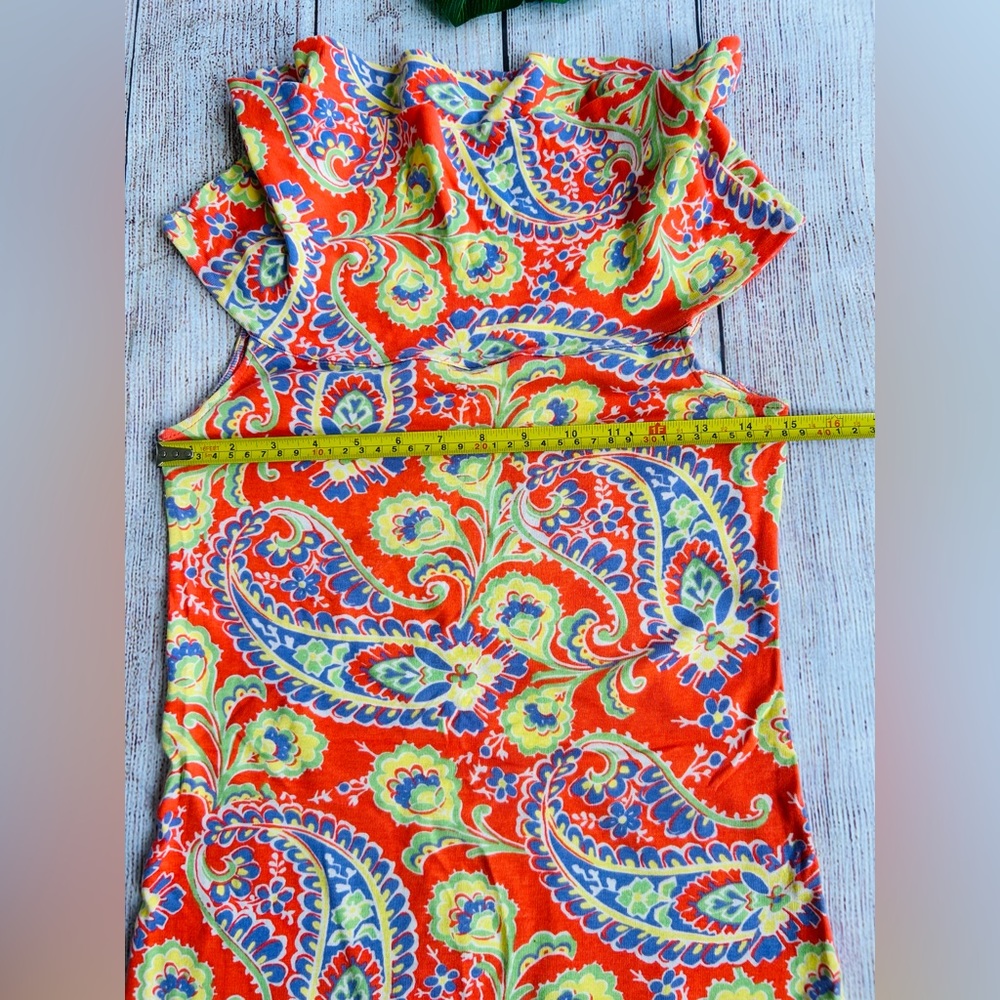 Lauren by Ralph Lauren Women’s Orange Paisley Print Cowl Neck Sleeveless Dress S - Picture 7 of 8